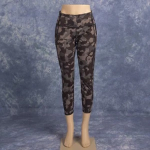 Athleta Ligthning Camo Leggings Womens Activewear Pants Sz L Grey - Picture 1 of 4