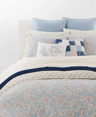 2 Ralph Lauren Cosima Yarn Dye Blue European Shams $270 NIP - Image 1 of 4