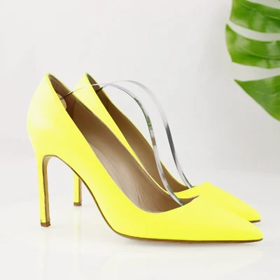 Zapato de vestir Manolo Blahnik para mujer BB Pump talla 37 7 amarillo neón tacón puntiagudo 105 mm Foto 1 de 4