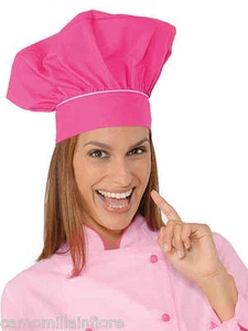 CAPPELLO Donna per Cucinare Chef CUOCA Classico Taglia Unica FUXIA con RIGA ROSA - Foto 1 di 1