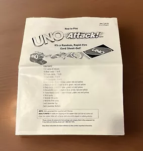 Instruction Booklet For 2002 Mattel UNO Attack Card Launcher Game - Picture 1 of 2