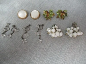 Vintage 5 Paar Ohrclips & Schraubverschluss - Bergere, Aguna & Weiss - 8 e5 vh - Bild 1 von 13