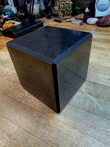 Shungite Jumbo Polished Cube Beveled Edges Gemstone From Russian Federation 204 - Picture 1 of 6