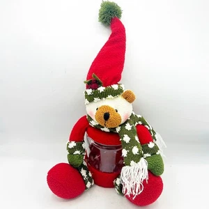 Christmas Polar Bear Plush with Jar Belly 10" H - Picture 1 of 7