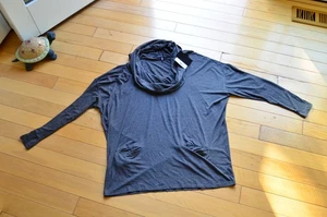 Calvin Klein Collection Cowl Neck Shirt Sweater Top Size US 8 Gray NWT $465 - Picture 1 of 12