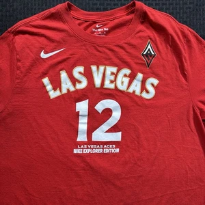 Chelsea Gray Las Vegas Aces Jersey Shirt WNBA Nike Tee DriFit Adult XL Red #12 - Picture 1 of 9