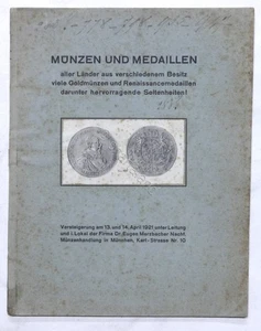 Catalogo d'Asta Merzbacher - Monete e medaglie - Munzen und Medaillen - 1921 - Picture 1 of 4