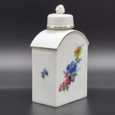 Fürstenberg Porzellan Teedose Deckeldose Blumendekor Goldrand West Germany ... - Bild 1 von 4