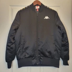KAPPA Jacket Quilted Puffer Mens Size Small Black Full Zip Gold White - Bild 1 von 5
