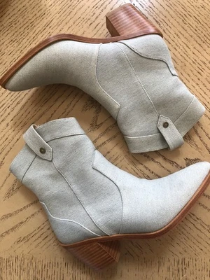 Botines de mezclilla/cuero 7 para toda la humanidad, 5M, nuevos, azules, estilo occidental Foto 1 de 4