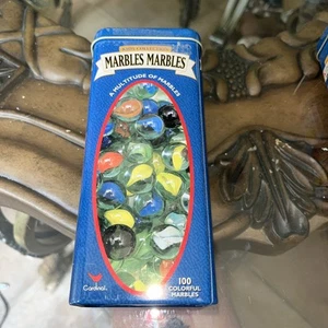 Marbles 100 Colorful Marbles in Tin Box 2001 Ages 6+ Collection Cardinal Kids - Picture 1 of 2