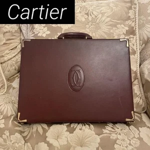 Cartier Leather Attache Case Briefcase Logo Fittings - Picture 1 of 10