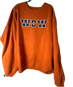 Sudadera Vintage Walt Disney Naranja Bordada WDW Talla XXL Unisex - Imagen 1 de 4