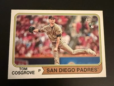 2023 Topps Heritage High Number Tom Cosgrove #697 San Diego Padres - Image 1 of 2