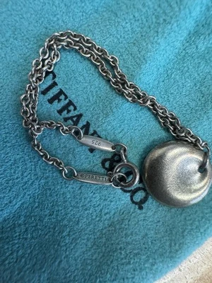 Tiffany & Co Silver Elsa Peretti Disk Charm Chain Bracelet in Pouch 7.5” - Image 1 of 3