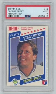 George Brett 1987 M & M's Starting Lineup Low Pop PSA 9 #14 Kansas City Royals - Image 1 of 3
