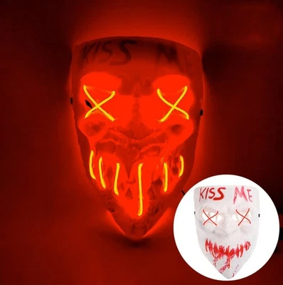 Kiss Me LED Grusel Maske - wie aus Purge steuerbar, Halloween Kostüm - Bild 1 von 4