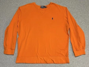 Polo Ralph Lauren Men's XXL Orange Blue Pony 100% Cotton Henley Pullover Shirt - Picture 1 of 8