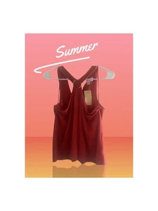 Michael Kors rotes ärmelloses Top in Größe L - Bild 1 von 7