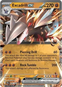 Tarjeta Holofoil doble rara Pokemon Black Bolt Excadrill ex 046/086 - Imagen 1 de 1