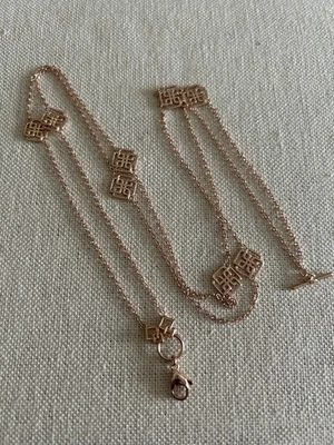 Origami Owl HE1055 Oro Rosa 36/18" Llave Griega Convertible Palanca Cadena "Nuevo" Foto 1 de 4