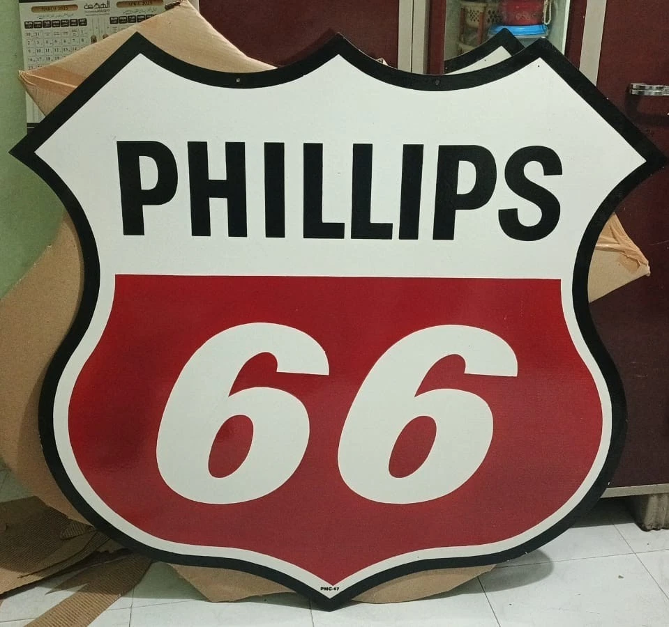 Phillips 66  wt Porcelain Enamel Heavy Metal Varaition Sign Double Side - Image 1 of 4