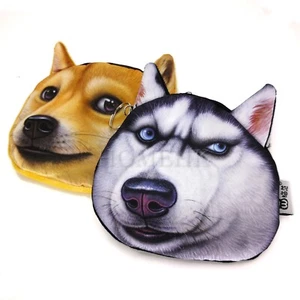 Hundestil Münztasche Husky Shiba Inu 3D-Stil Münztasche Cartoon - Bild 1 von 9