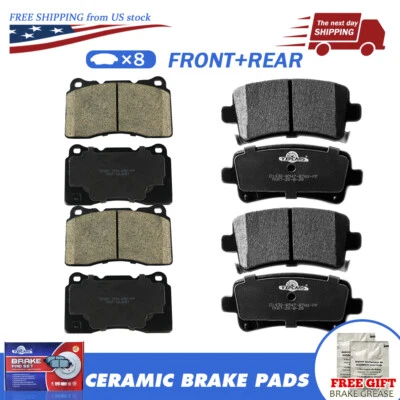 Pastilhas de freio dianteiras e traseiras de cerâmica para 2013 - 2019 Cadillac XTS 2014 BUICK REGAL - Imagem 1 de 4