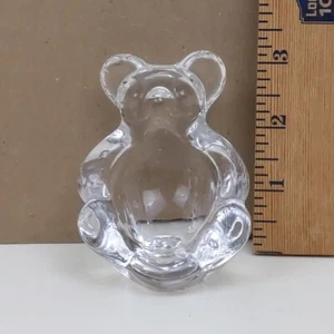 Vintage Vannes Glass Bear Pipe Holder France Crystal Home Decor Paperweight - Picture 1 of 6