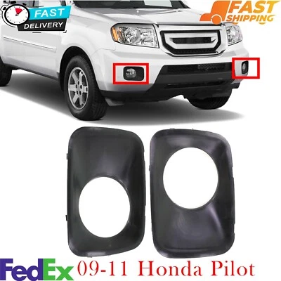 New Fog Light Trim Set For 09-11 Honda Pilot Left and Right Primed Plastic 2Pc - Image 1 of 4