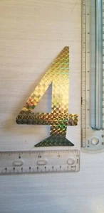 old school BMX Gold Prism number plate number # 4 GT 5.5" Zeronine Haro - Picture 1 of 1