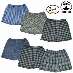 3 Pack For Mens Boxer Briefs Trunk Shorts Plaid Underwear Cotton Size M-2XL - Picture 1 of 6