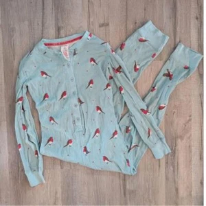 Mini Boden Light Blue Bird Print One Piece Pajamas, 10Y 140cm (k9) - Picture 1 of 5