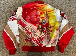 Giacca grande vintage anni 90 Jerry Rice San Francisco 49ers linea gesso animazione - Foto 1 di 7