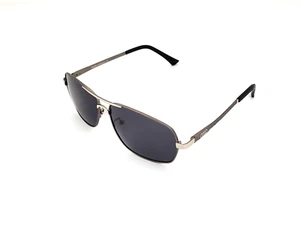 Polarized AUDI Square Metal Aviator Sunglasses Gunmetal Frame Smoke Lens AU7 - Picture 1 of 12