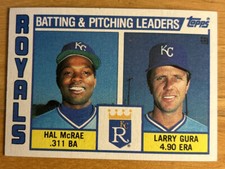 1984 Topps Royals Batting Pitching Leaders Hal McRae Larry Gura #96 High-Grade