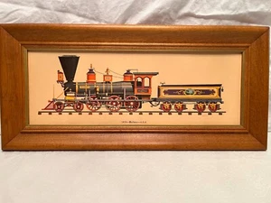 BALDWIN LOKOMOTIVE FUNKTIONIERT 1859 4-6-0 REPRO LITHOGRAPHENDRUCK MIT SCHÖNEM RAHMEN - Bild 1 von 3
