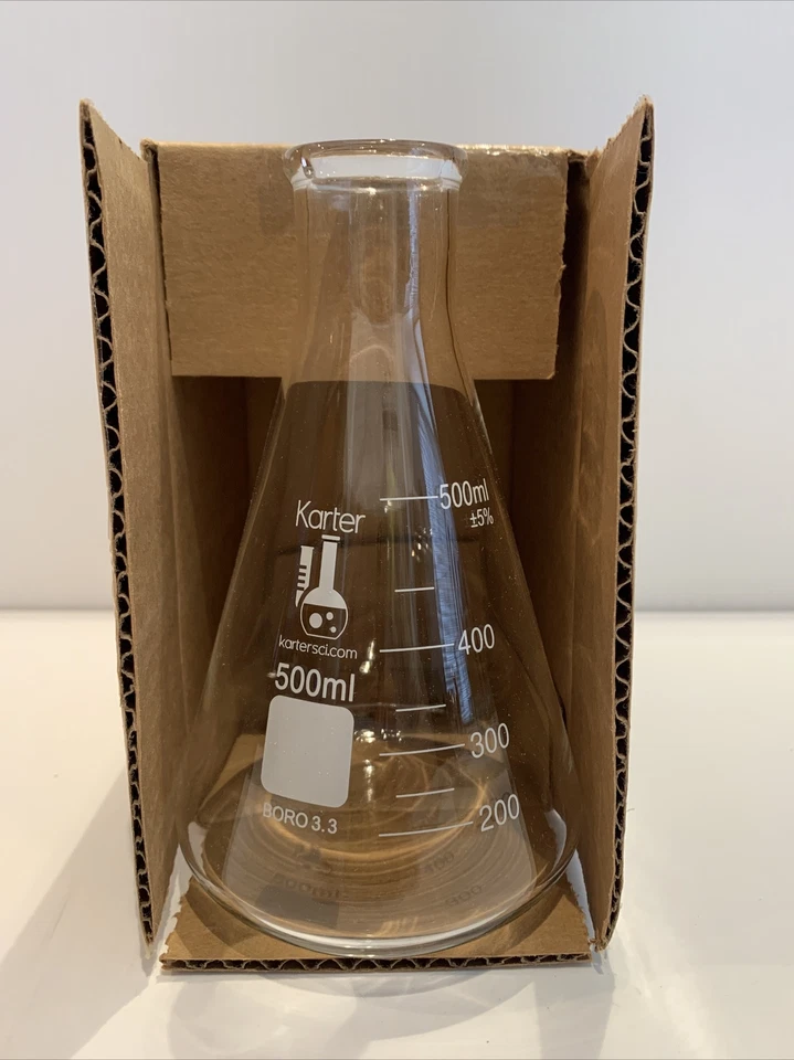 213G29 Karter Scientific 500ml Narrow Mouth Erlenmeyer Flask