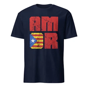 Amor Love Catalonia Estelada Flag Unisex T-Shirt, Catalan Independence - Picture 1 of 10