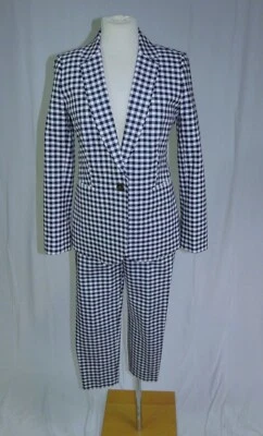 J. Crew Parke/Marte Blue White Gingham One Button Pantsuit 4 NWT - Image 1 of 4