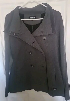 Chaquetón para mujer Brooklyn Industries gris oscuro talla pequeña Foto 1 de 4