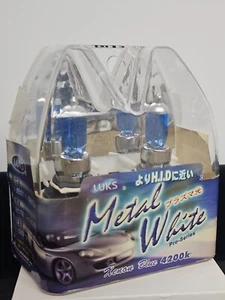 LUKS "Metal White" H12 9005 HB3 New Old Stock JDM Headlight Bulbs Halogen 4200k - Picture 1 of 2