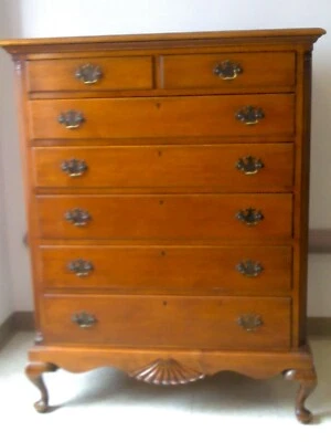 Antique Mahogany Tall Dresser by Watkins Brothers Inc. of S. Manchester, CT - Image 1 of 4