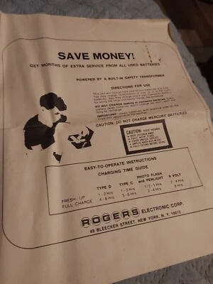 Vintage Rogers Battery Charger, C ,D, 9 Volt - Image 1 of 4