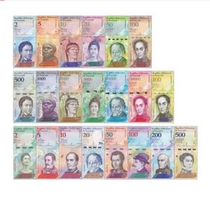 21 piezas Venezuela 2-500 100000 bolívares BILLETE MONEDA 2011-2018 UNC - Imagen 1 de 2