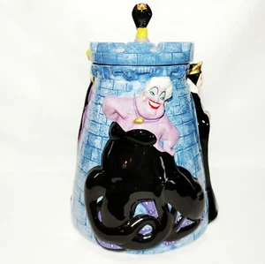 Disney Female Villains Blue Tower Cookie Jar Maleficent Ursula Evil Queen Crow - Picture 1 of 11