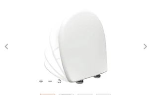 B&Q GoodHome Valois White Universal Fitting Soft close Toilet seat
