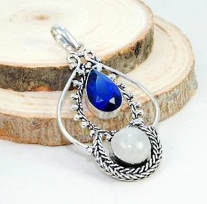 Entzückende Damen Anhänger Anhänger Edelstein blaue Topas Sterling Silber 925 - Bild 1 von 2