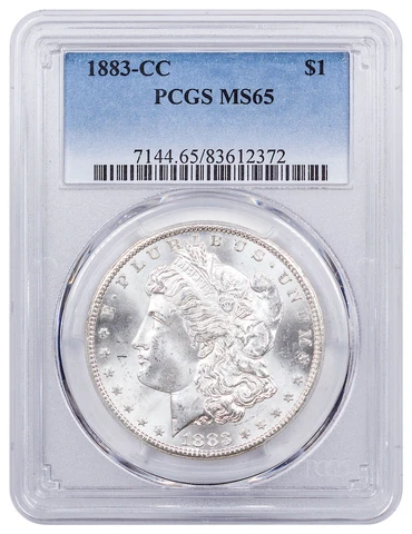 1883-CC $1 Silver Morgan Dollar PCGS MS65 Carson City Cover