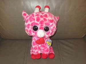 TY Beanie Boos JUNGLELOVE the Pink Giraffe Heart in Mouth w Tags 9" - Imagen 1 de 7